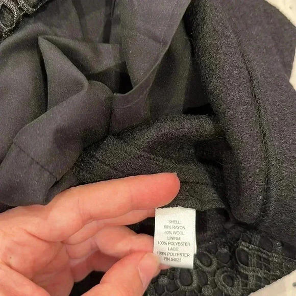 NWT Banana Republic Wool Blend Petite Black Lace-Side Sheath Dress Sz 8 Petite - Picture 5 of 13